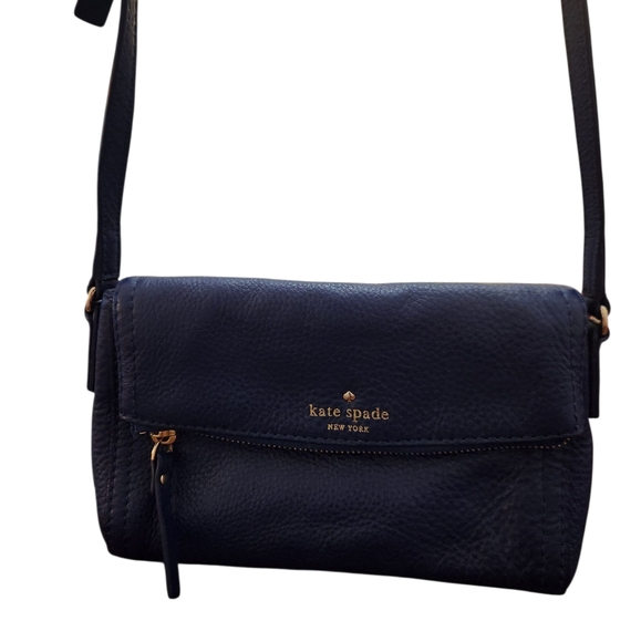 Kate Spade EUC Crossbody Midnight Blue Pebbled Leather Cobble Hill - Picture 1 of 11